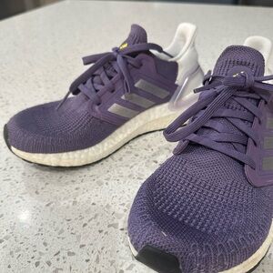 Adidas Purple ultra boost Knit Running Sneakers with White Heel
